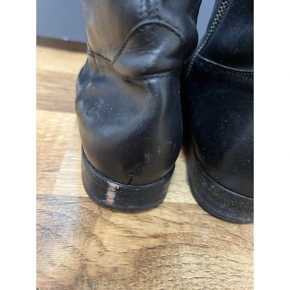 Frye Melissa Studded Short Black Leather Boots Size 8